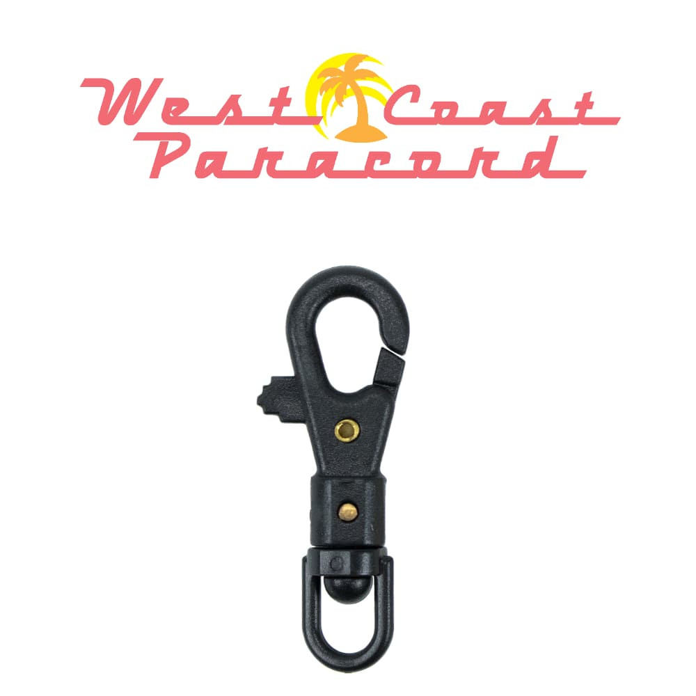 Plastic Swivel Snap Hook - Black | West Coast Paracord