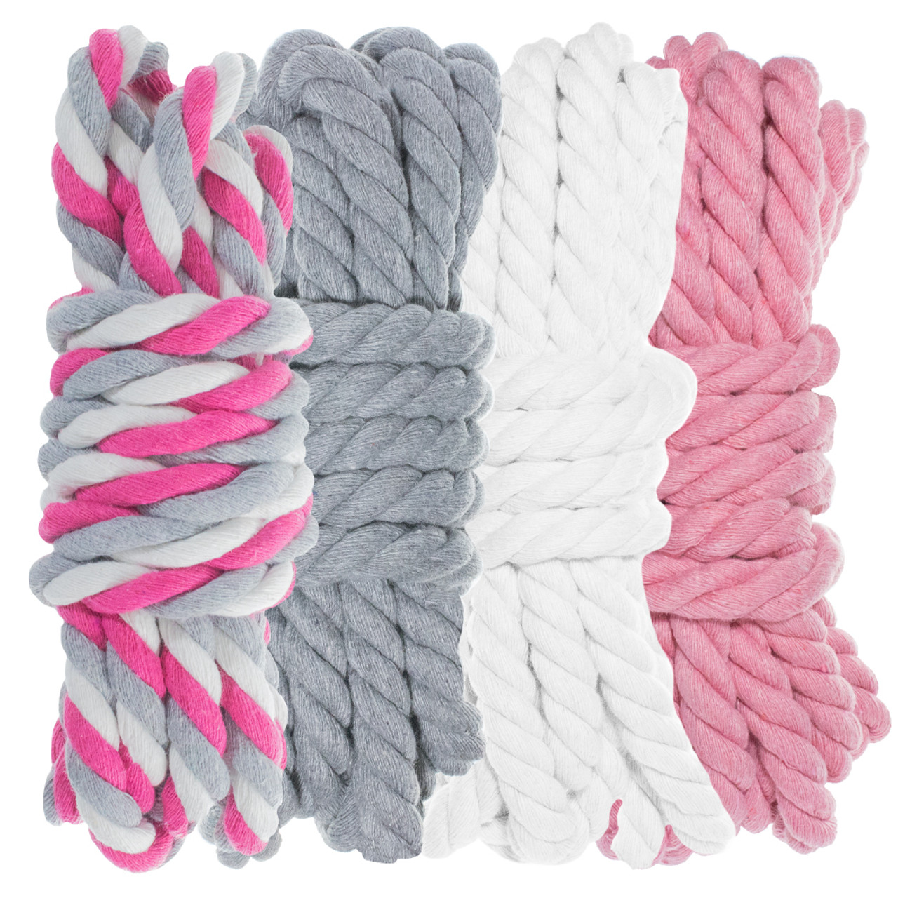 3-Strand 1/2 inch Twisted Cotton Rope - Multiple Colors