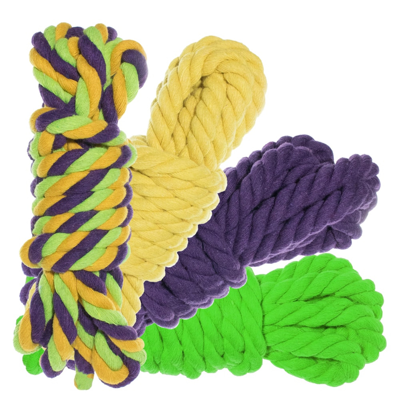 Tri-Color Twisted Natural Cotton Rope Artisan Cord (1/4 Inch, Fall