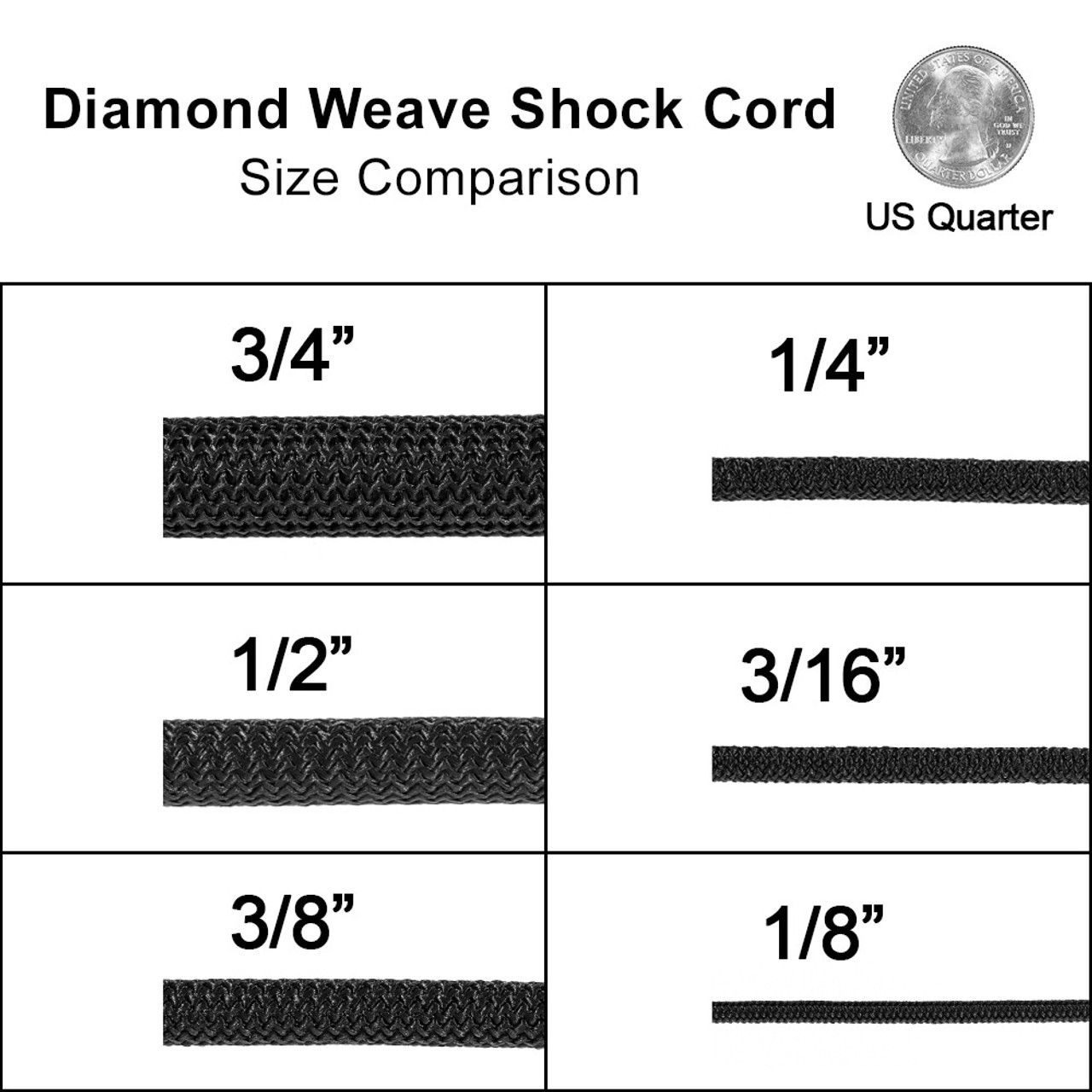 Silver Diamonds - 1/8 inch Shock Cord