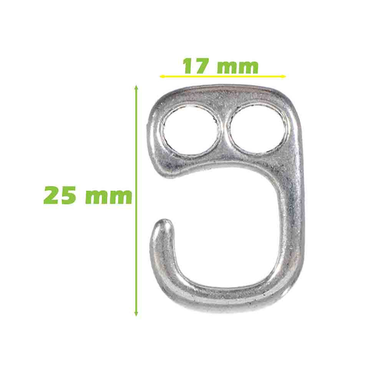 2 Hole Bracelet Hook Clasp - Bronze and Silver