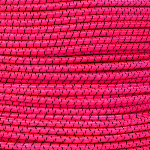 Neon Pink with Black X - 3/16 inch Shock Cord