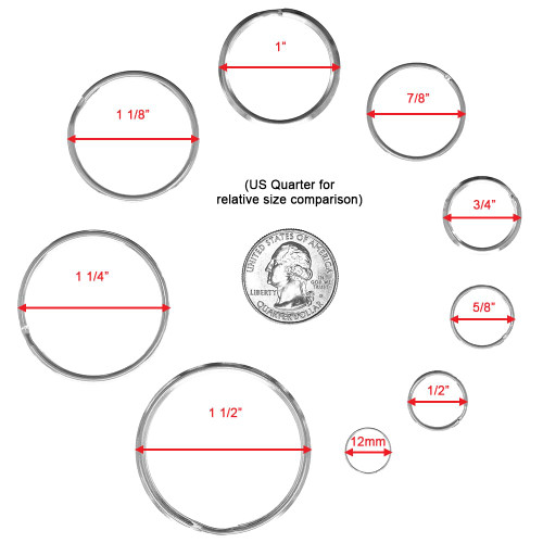 Split Key Ring Size Chart