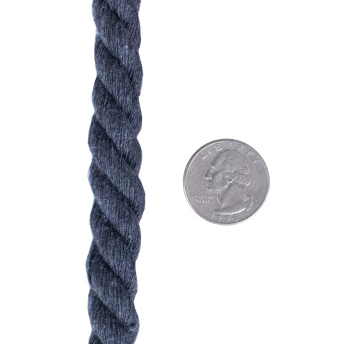 Super Soft 3 Strand Twisted Cotton Rope (Blue, 1/4 Inch x 10 Feet)