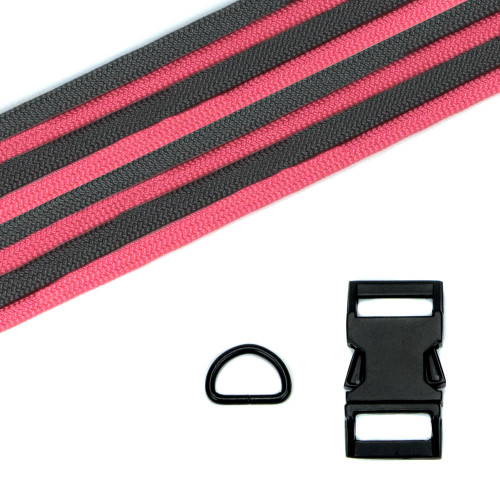 Dog Collar Kit Salmon / Charcoal Grey West Coast Paracord