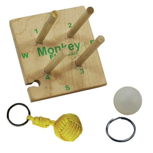 MONKEY FIST SHAKER【オリジナルマナーアサラト】アクセ３点セット Pepperell Wooden Monkey Maker Kit | West Coast Paracord