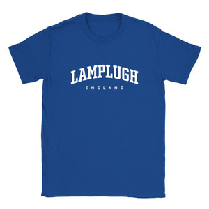 Lamplugh T Shirt which features white text centered on the chest which says the Village name Lamplugh in varsity style arched writing with England printed underneath.