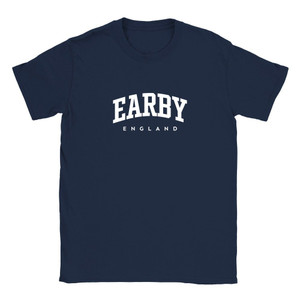 Earby T Shirt which features white text centered on the chest which says the Town name Earby in varsity style arched writing with England printed underneath. Earby T Shirt which features white text centered on the chest which says the Town name Earby in varsity style arched writing with England printed underneath.