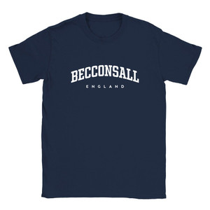 Becconsall T Shirt which features white text centered on the chest which says the Village name Becconsall in varsity style arched writing with England printed underneath. Becconsall T Shirt which features white text centered on the chest which says the Village name Becconsall in varsity style arched writing with England printed underneath.