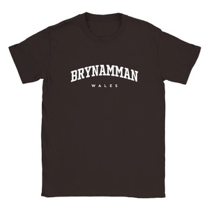 Brynamman T Shirt which features white text centered on the chest which says the Village name Brynamman in varsity style arched writing with Wales printed underneath. Brynamman T Shirt which features white text centered on the chest which says the Village name Brynamman in varsity style arched writing with Wales printed underneath.
