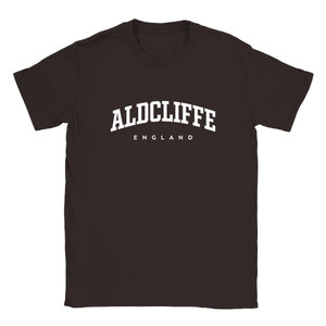 Aldcliffe T Shirt which features white text centered on the chest which says the Village name Aldcliffe in varsity style arched writing with England printed underneath. Aldcliffe T Shirt which features white text centered on the chest which says the Village name Aldcliffe in varsity style arched writing with England printed underneath.