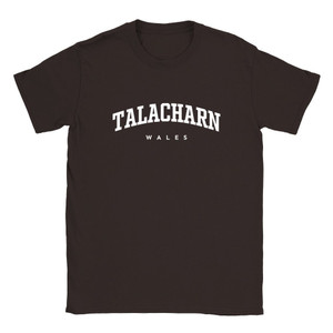 Talacharn T Shirt which features white text centered on the chest which says the Town name Talacharn in varsity style arched writing with Wales printed underneath. Talacharn T Shirt which features white text centered on the chest which says the Town name Talacharn in varsity style arched writing with Wales printed underneath.