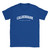 Calderbank T Shirt which features white text centered on the chest which says the Village name Calderbank in varsity style arched writing with Scotland printed underneath.