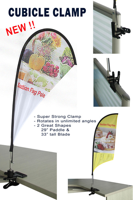 Cubicle Clamp Mini Wing Flag / Mini Teardrop Flag