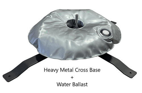 Heavy Metal Cross Base + 1 Water Ballast Heavy Metal Cross Base + 1 Water Ballast