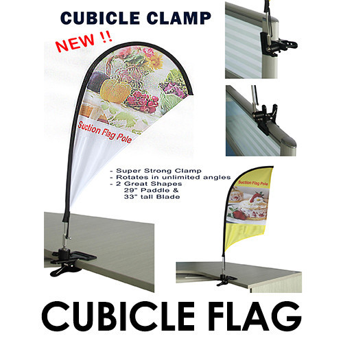 Cubicle Clamp Mini Wing Flag / Mini Teardrop Flag