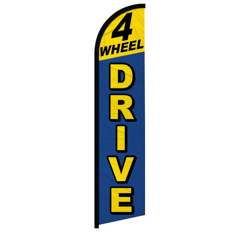 4 Wheel Drive (Blue & Yellow) Windless Banner Flag