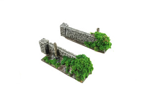Battle Bocage Short Wall Hedgerows & Pillars x 2 Battle Bocage Short Wall Hedgerows & Pillars x 2
