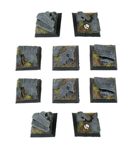 Fantasy Battlefield Rocky Square Bases x 10 (25mm) Fantasy Battlefield Rocky Square Bases x 10 (25mm)