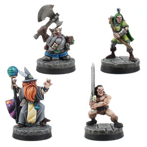 Fantasy Hero Miniatures - Set of 4 Fantasy Hero Miniatures - Set of 4
