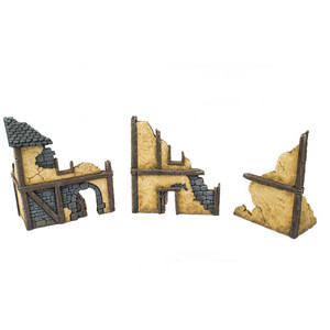 Fantasy Village Ruined Houses Set of 3 Fantasy Village Ruined Houses Set of 3