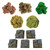 5 x Square Miniature Bases and Scenery Kit