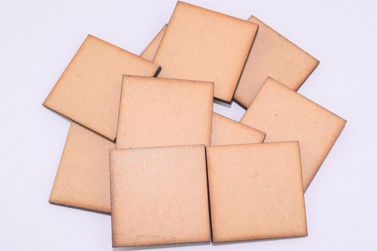 Selection of 2mm MDF Wargaming Square Bases
