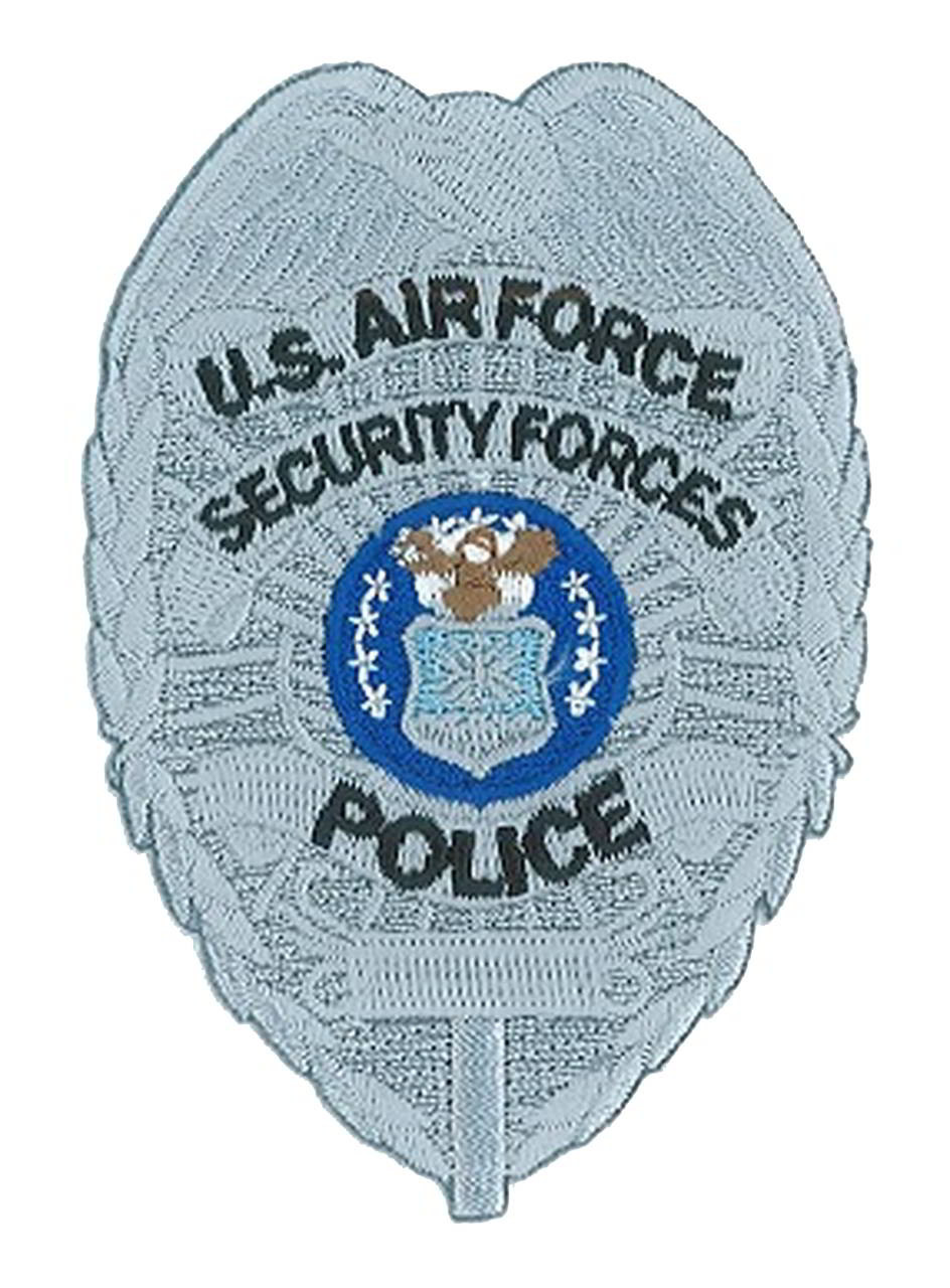 DAF Police Badge Patch - Silver with AF Blue Fill