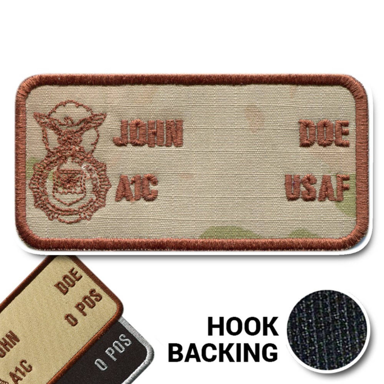 4 Inches (W) Personalized Custom Name Tape with Hook Fastener Tape Backing / Tactical Patch