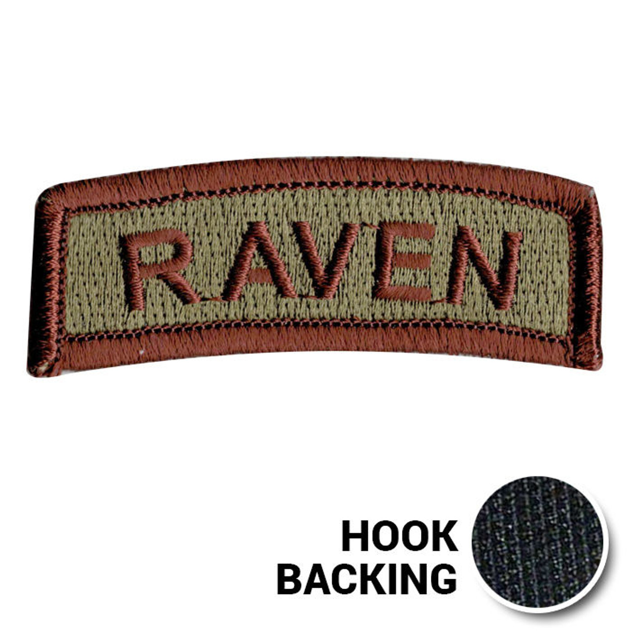 Embroidered Tab Patch - Raven - OCP, Bagby + Spice Brown Border