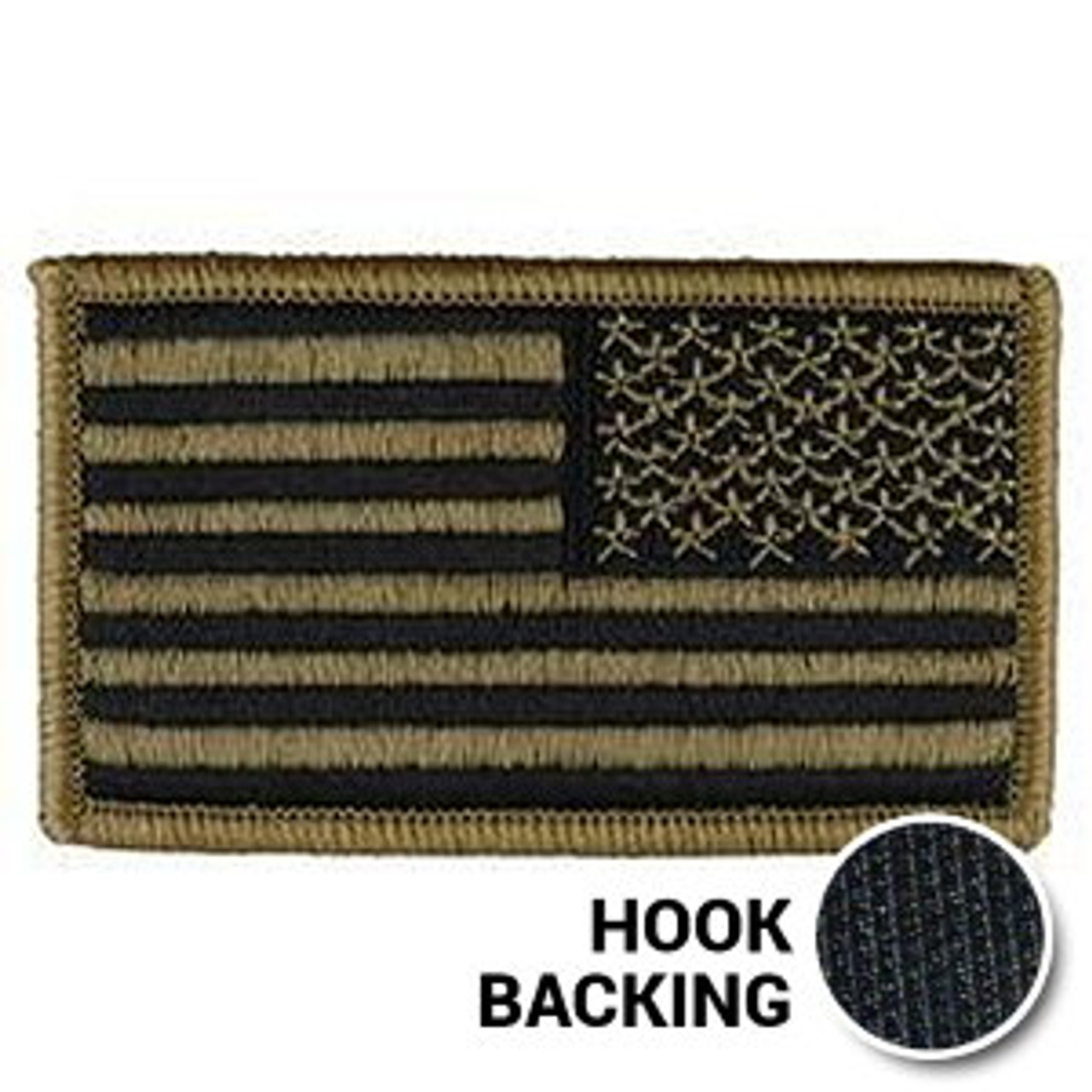 Patch - Reverse US Flag Embroidered Black