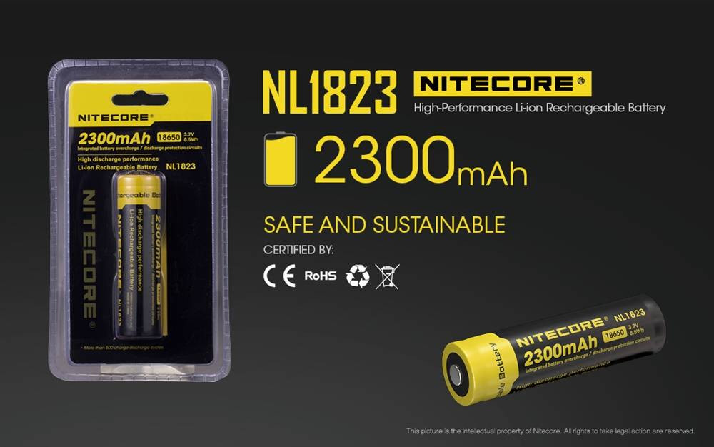 NITECORE NL1823 - 2300mAh Rechargeable Battery - Kel-Lac Uniforms