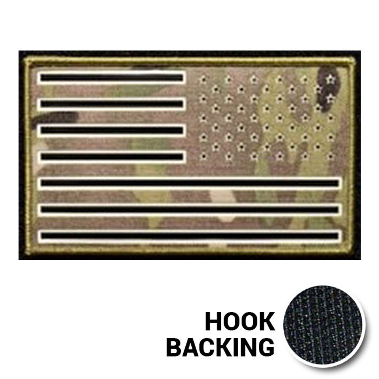 American Flag Patch - IR/Photolum Fusion (Reversed w/ Hook Back