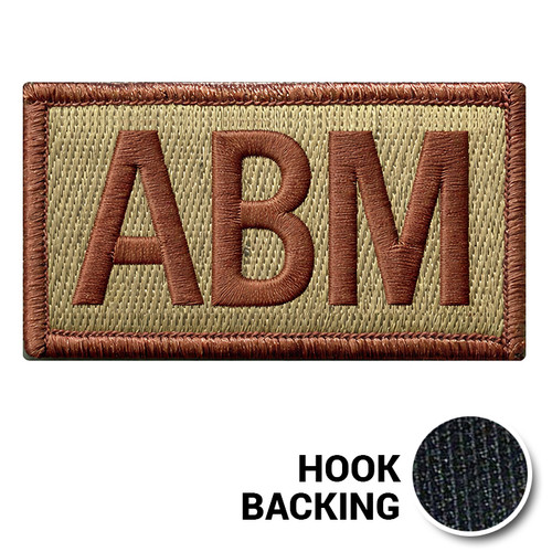 Embroidered Duty Identifier Tab - ABM - OCP, Bagby + Spice Brown Border (w/ Hook Back)