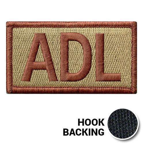 Embroidered Duty Identifier Tab - ADL - OCP, Bagby + Spice Brown Border (w/ Hook Back)