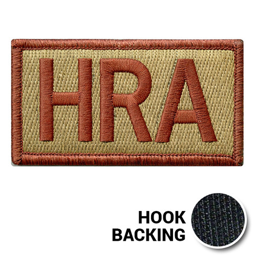 Embroidered Duty Identifier Tab - HRA - OCP, Bagby + Spice Brown Border (w/ Hook Back)