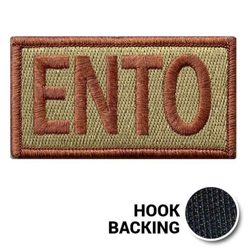 Embroidered Duty Identifier Tab - ENTO - OCP, Bagby + Spice Brown Border (w/ Hook Back)