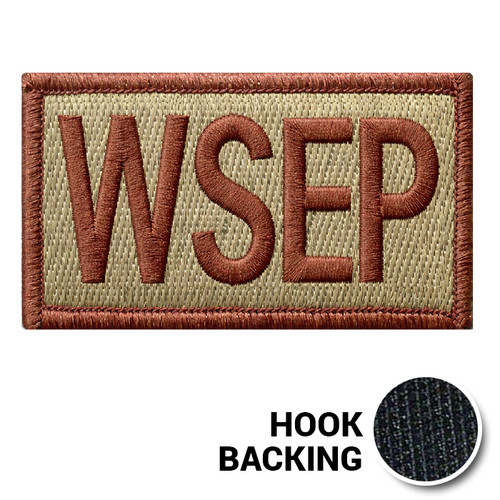 Embroidered Duty Identifier Tab - WSEP - OCP, Bagby + Spice Brown Border (w/ Hook Back)
