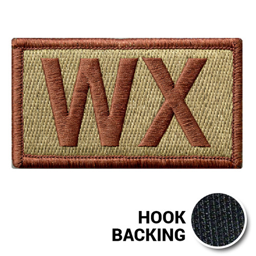 Embroidered Duty Identifier Tab - WX - OCP, Bagby + Spice Brown Border (w/ Hook Back)