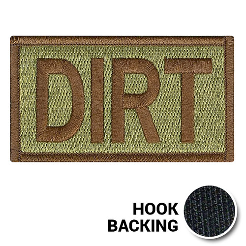 Embroidered Duty Identifier Tab - DIRT - OCP, Bagby + Spice Brown Border (w/ Hook Back)