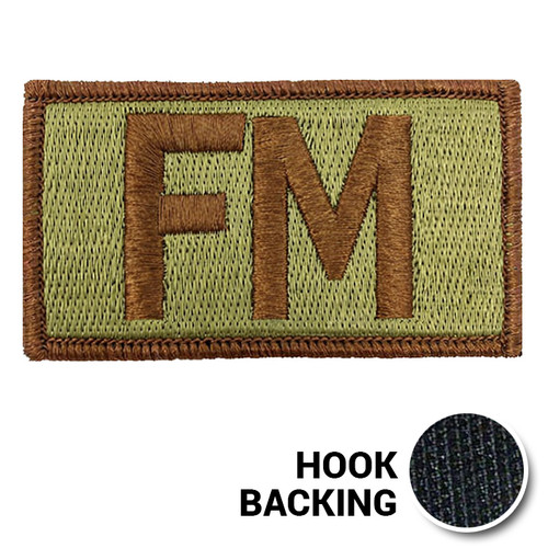 Embroidered Duty Identifier Tab - FM - OCP, Bagby + Spice Brown Border (w/ Hook Back)