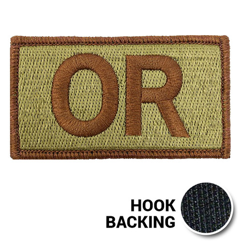 Embroidered Duty Identifier Tab - OR - OCP, Bagby + Spice Brown Border (w/ Hook Back)