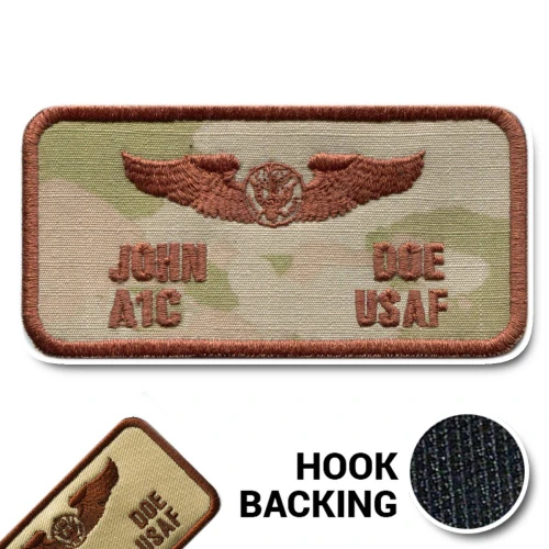 2-line aircrew flight suit name badge from Kel-Lac in 3-Color OCP