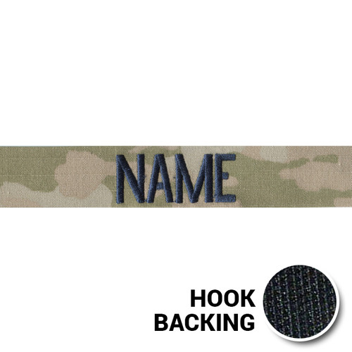 4 Piece Custom Army Name Tape & Rank Set w/ Hook Fastener Backing - 3-Color  OCP