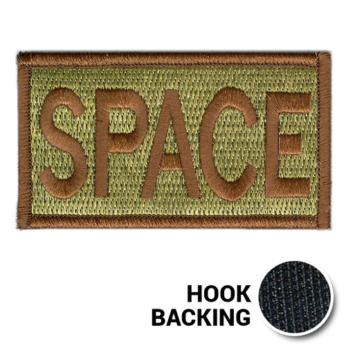 Embroidered Duty Identifier Tab - SPACE - OCP, Bagby + Spice Brown Border (w/ Hook Back)