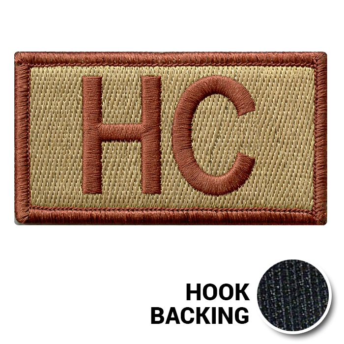 Embroidered Duty Identifier Tab - HC - OCP, Bagby + Spice Brown Border (w/ Hook Back)