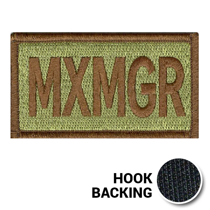 Embroidered Duty Identifier Tab - MXMGR - OCP, Bagby + Spice Brown Border (w/ Hook Back)