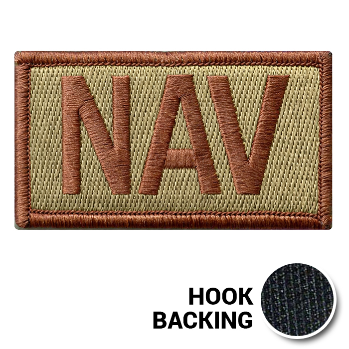 Embroidered Duty Identifier Tab - NAV - OCP, Bagby + Spice Brown Border (w/ Hook Back)