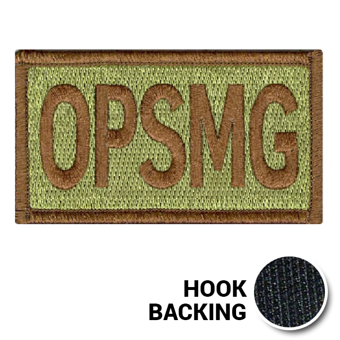 Embroidered Duty Identifier Tab - OPSMG - OCP, Bagby + Spice Brown Border (w/ Hook Back)