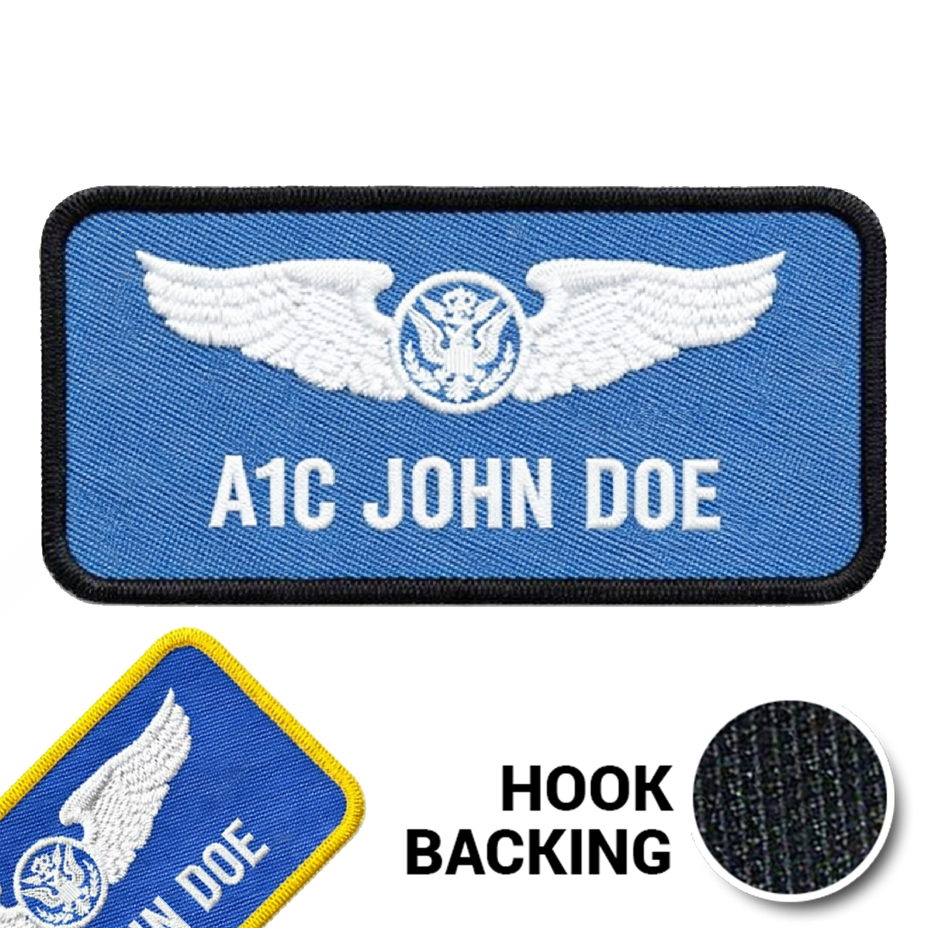 KEL-LAC® Velcroed® Flight Suit Name Badge - Dover AFB, Aircrew (1 Line)